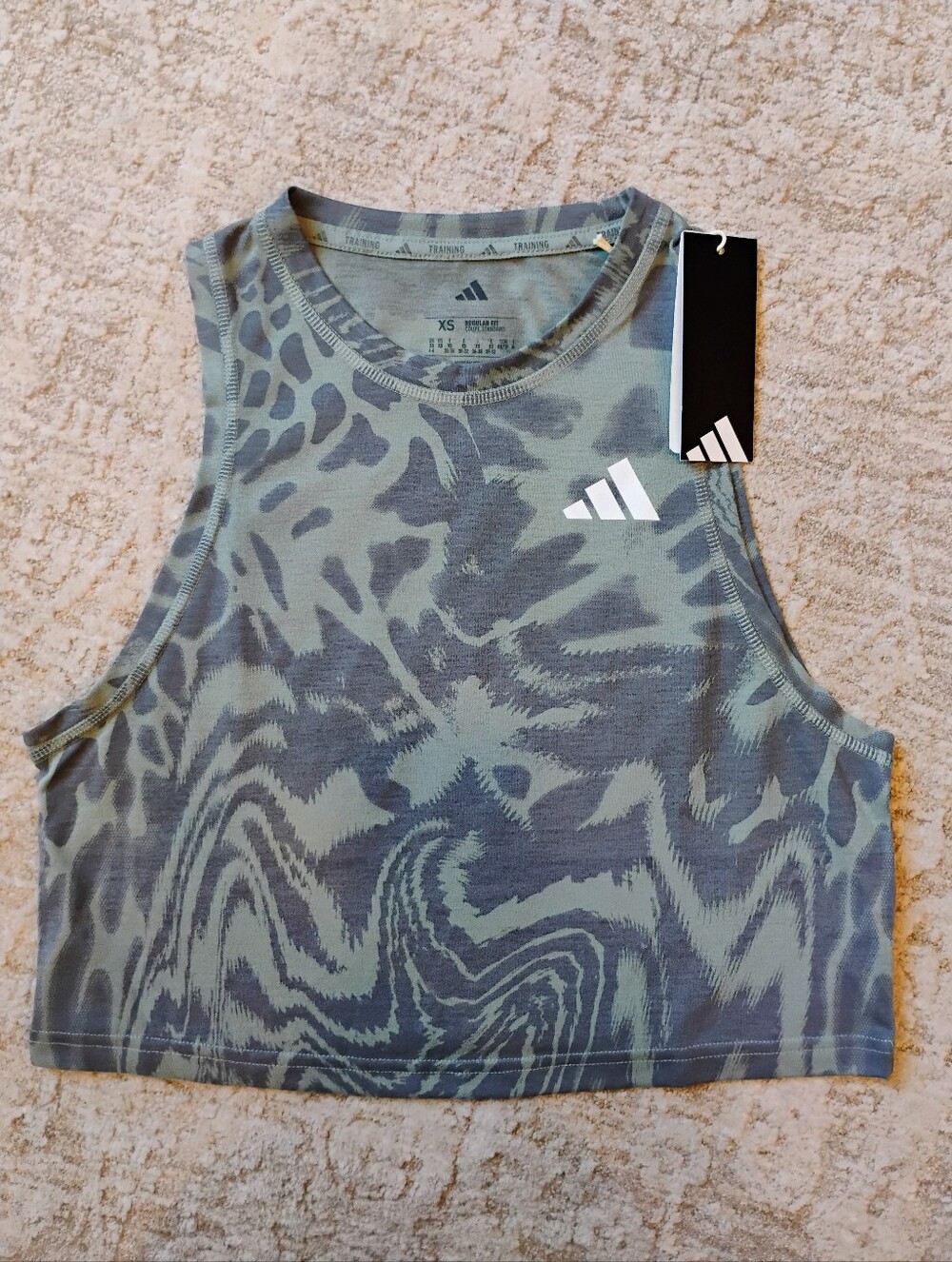 NWT XS Adidas WE MIN AOP Tank Active Gym Workout Crop Top Tank Top NEW
